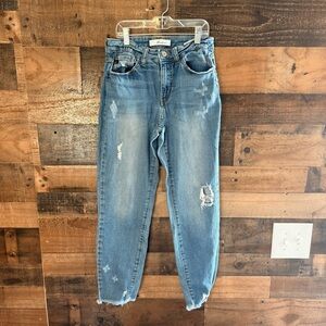 KanCan Light Blue Distressed Ankle Jeans